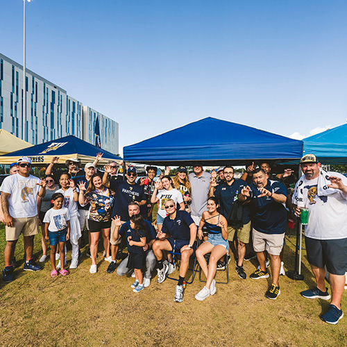 Group of fans at tailgate