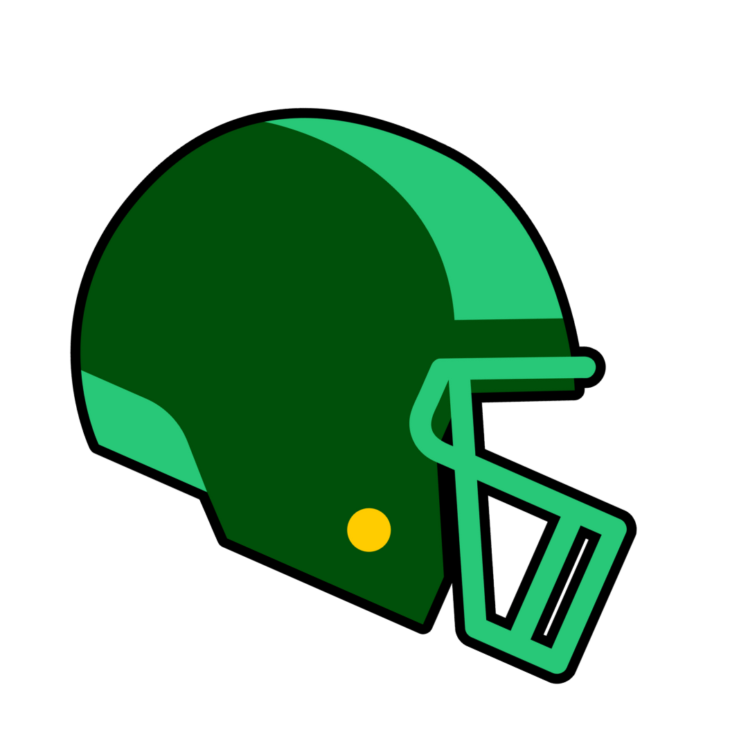 Green football helmet