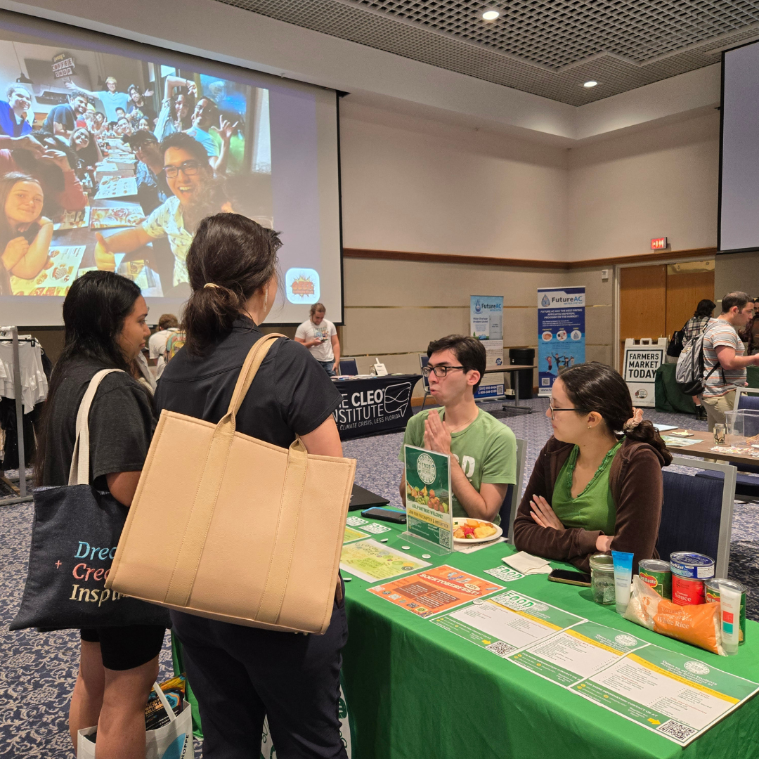 Students at sustainability table