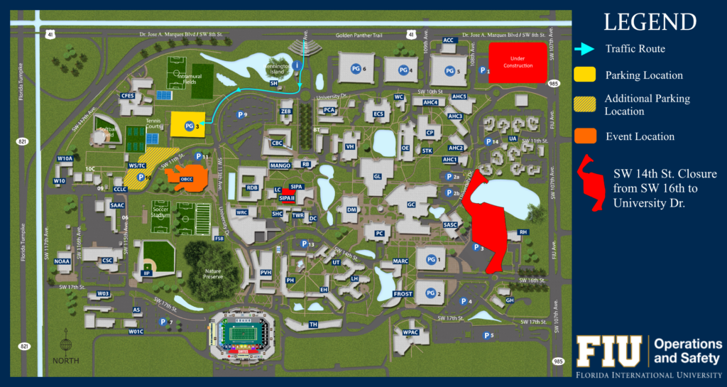 Jane Goodall at FIU event parking map